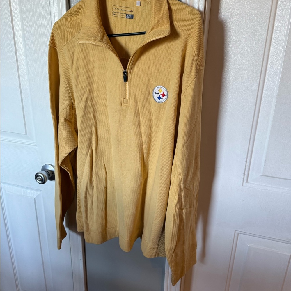 Pittsburgh Steelers Gold Quarter-Zip Pullover Cutter and Buck XL